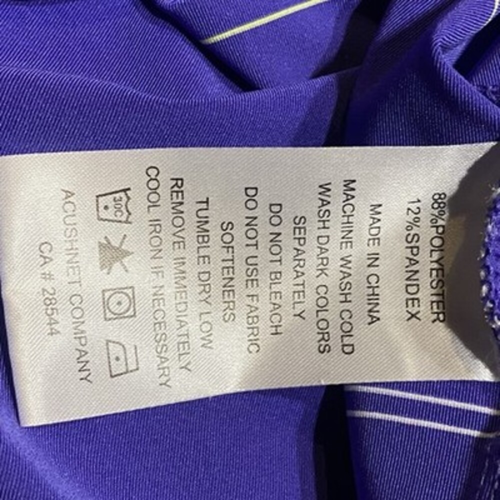 FootJoy ProDry Golf Polo M Blue Purple Stripe Performance Moisture Wicking - Picture 6 of 8
